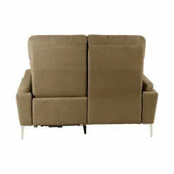 Canapé relax électrique tissu Boston - Kaki - 2 places - relax à droite