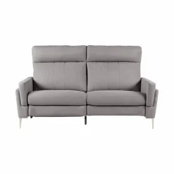 Canapé relax électrique tissu Boston - Gris Clair - 3 places - relax à gauche