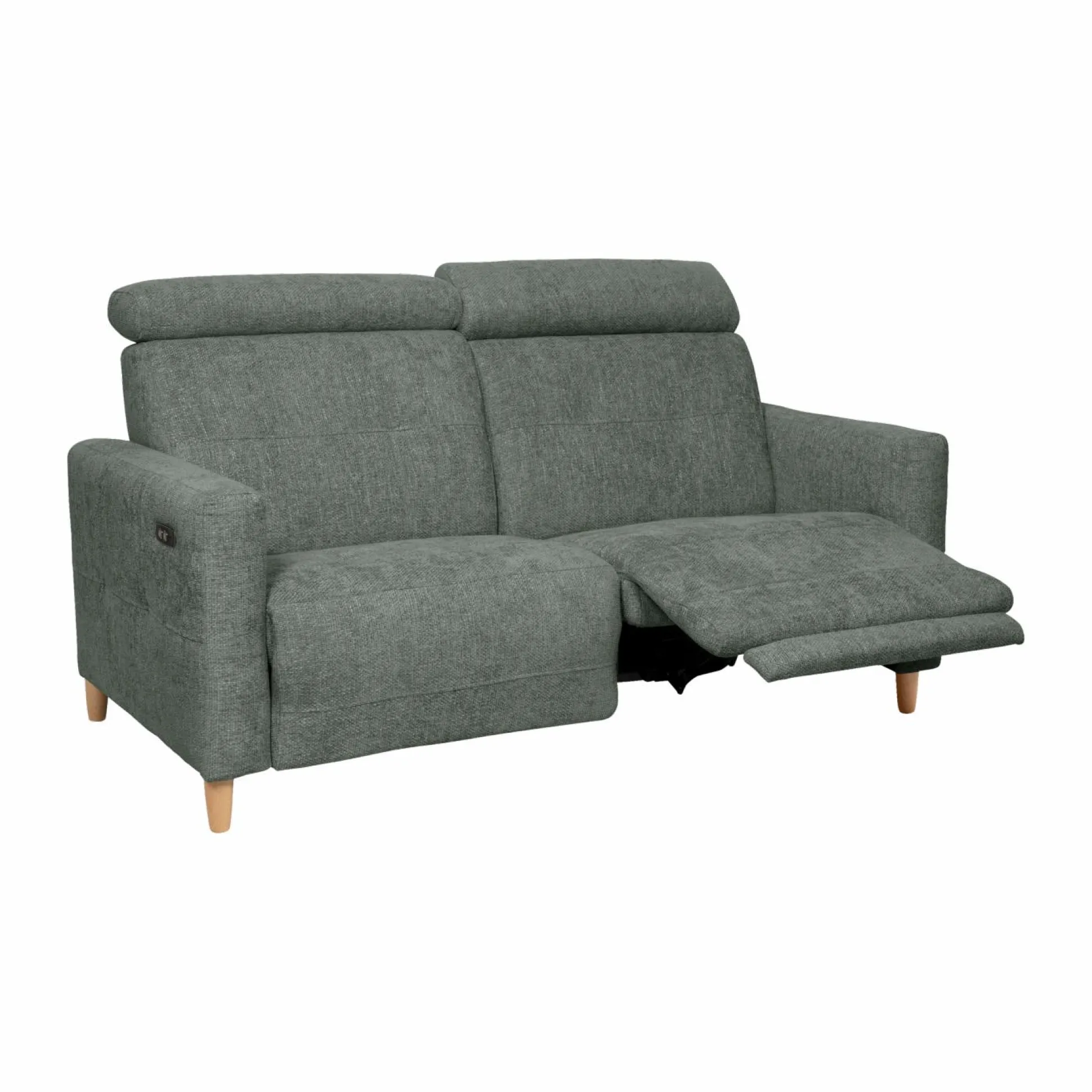 Canapé relax électrique tissu Chambord - Lierre - Grand 2 places