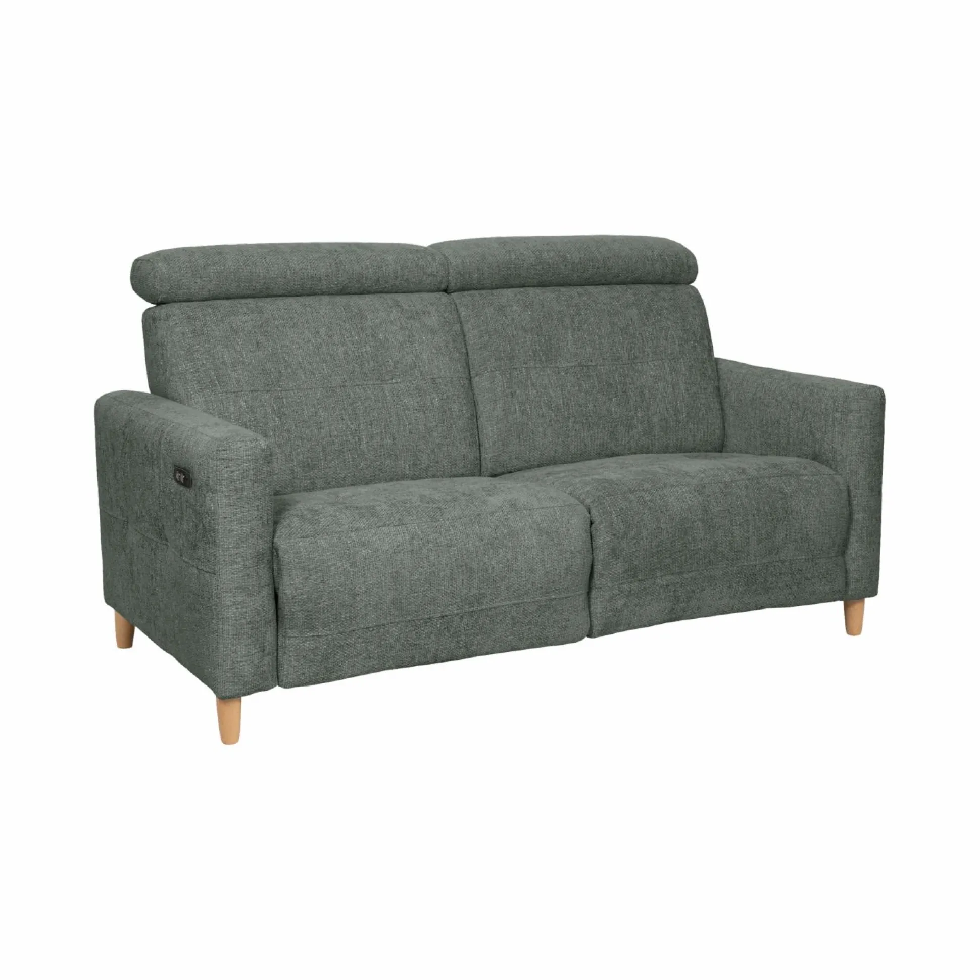 Canapé relax électrique tissu Chambord - Lierre - Grand 2 places