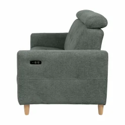 Canapé relax électrique tissu Chambord - Lierre - Grand 2 places