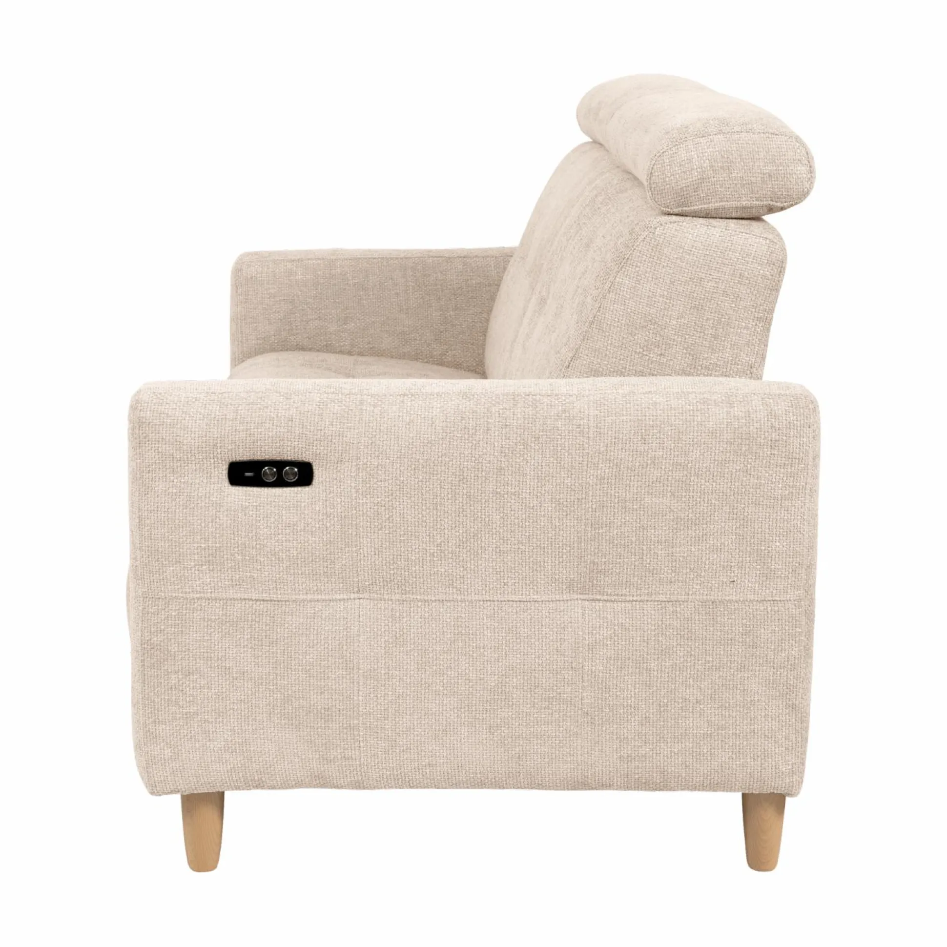 Canapé relax électrique tissu Chambord - Ivoire - 3 places