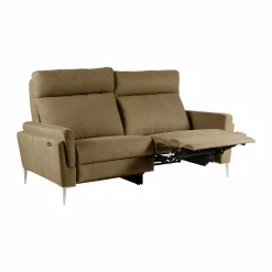 Canapé relax électrique tissu Boston - Kaki - 3 places