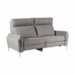 Canapé relax électrique tissu Boston - Gris Clair - 3 places - relax à droite