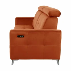 Canapé relax électrique velours Cheverny - Rouille - Grand 2 places