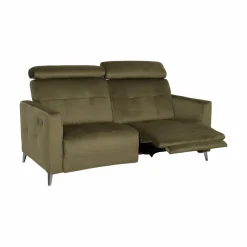 Canapé relax électrique velours Cheverny - Vert Kaki - Grand 2 places