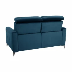 Canapé relax électrique velours Cheverny - Bleu Canard - 2 places