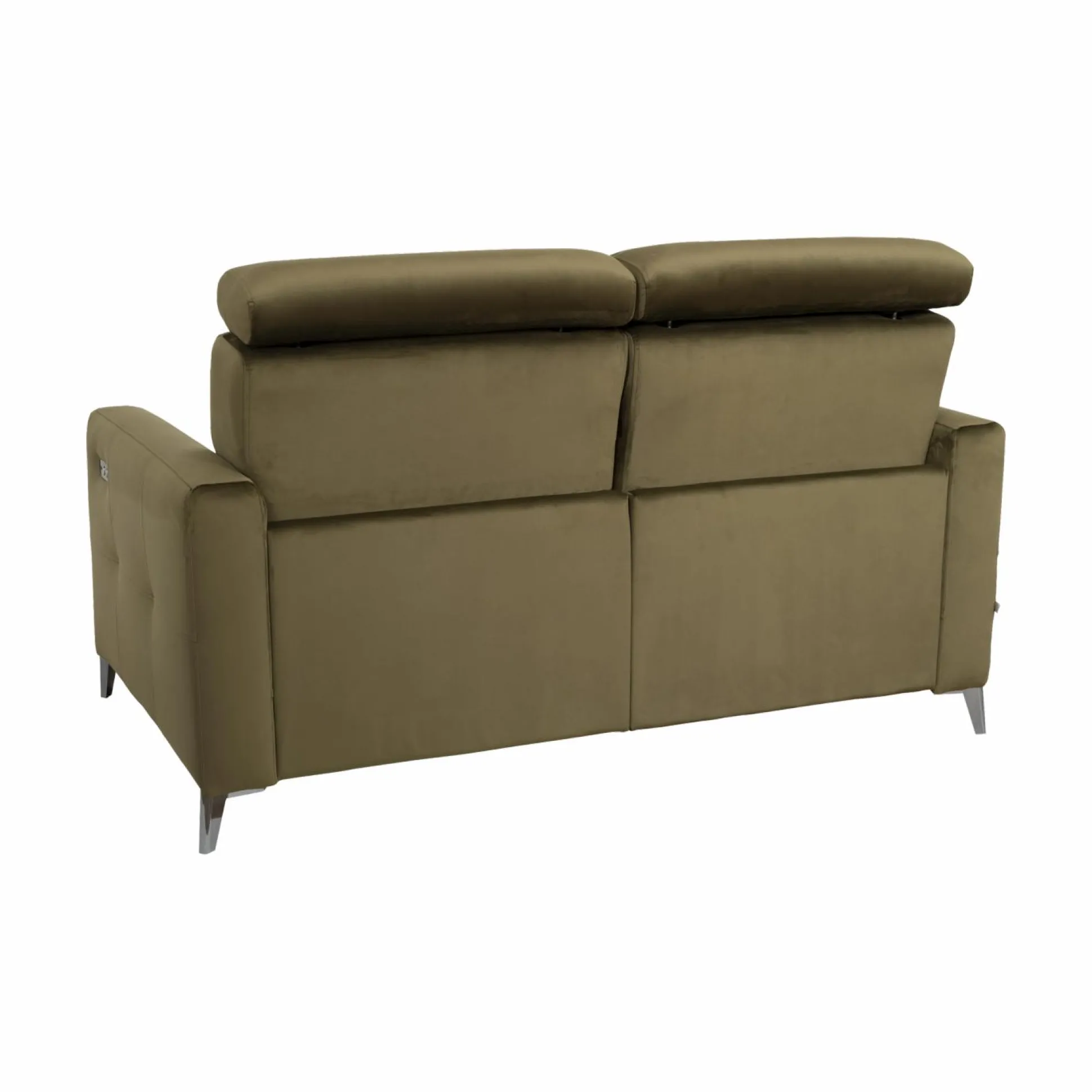 Canapé relax électrique velours Cheverny - Vert Kaki - 2 places