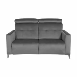 Canapé relax électrique velours Cheverny - Gris Anthracite - 2 places