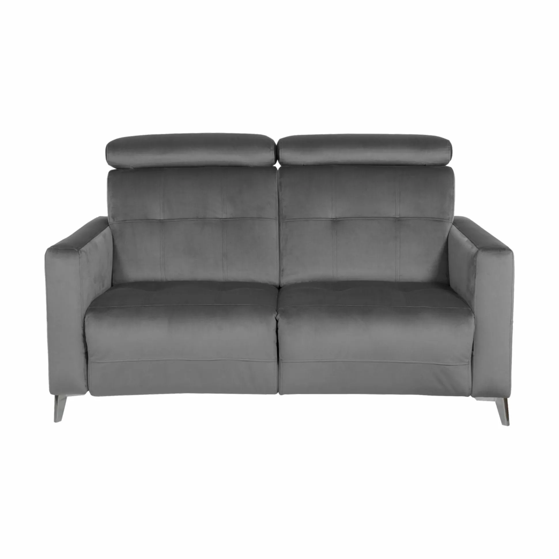 Canapé relax électrique velours Cheverny - Gris Anthracite - 2 places