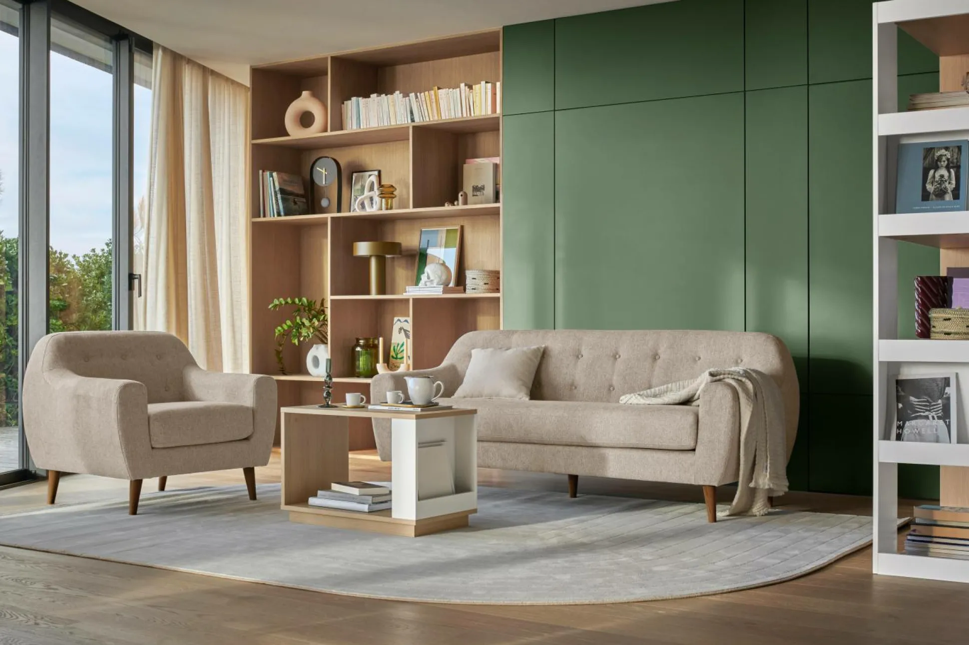 Canapé tissu Agathe - Crème - 3 places