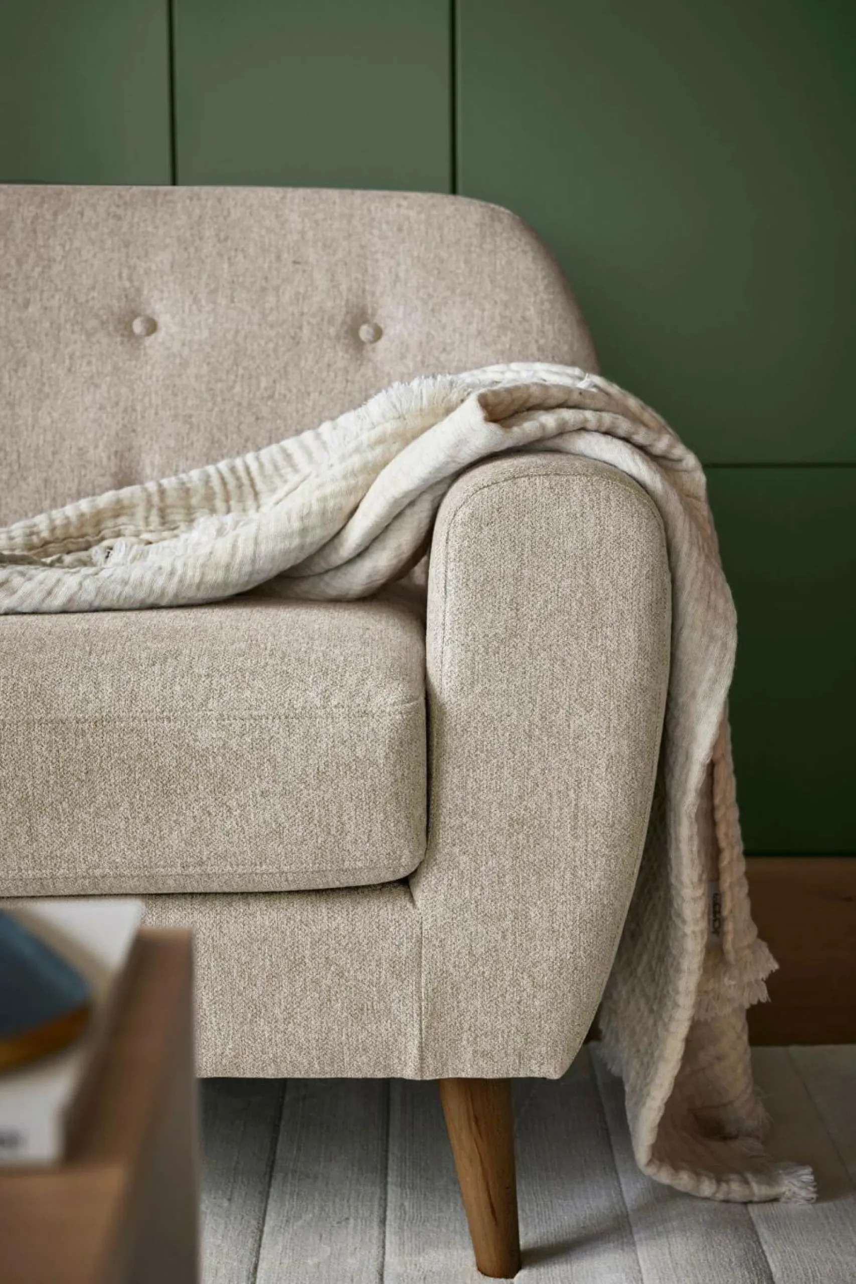 Canapé tissu Agathe - Crème - 2 places