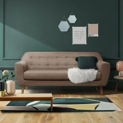 Canapé tissu Agathe - Grège - 3 places