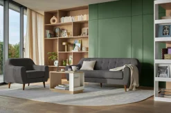 Canapé tissu Agathe - Gris Foncé - 3 places