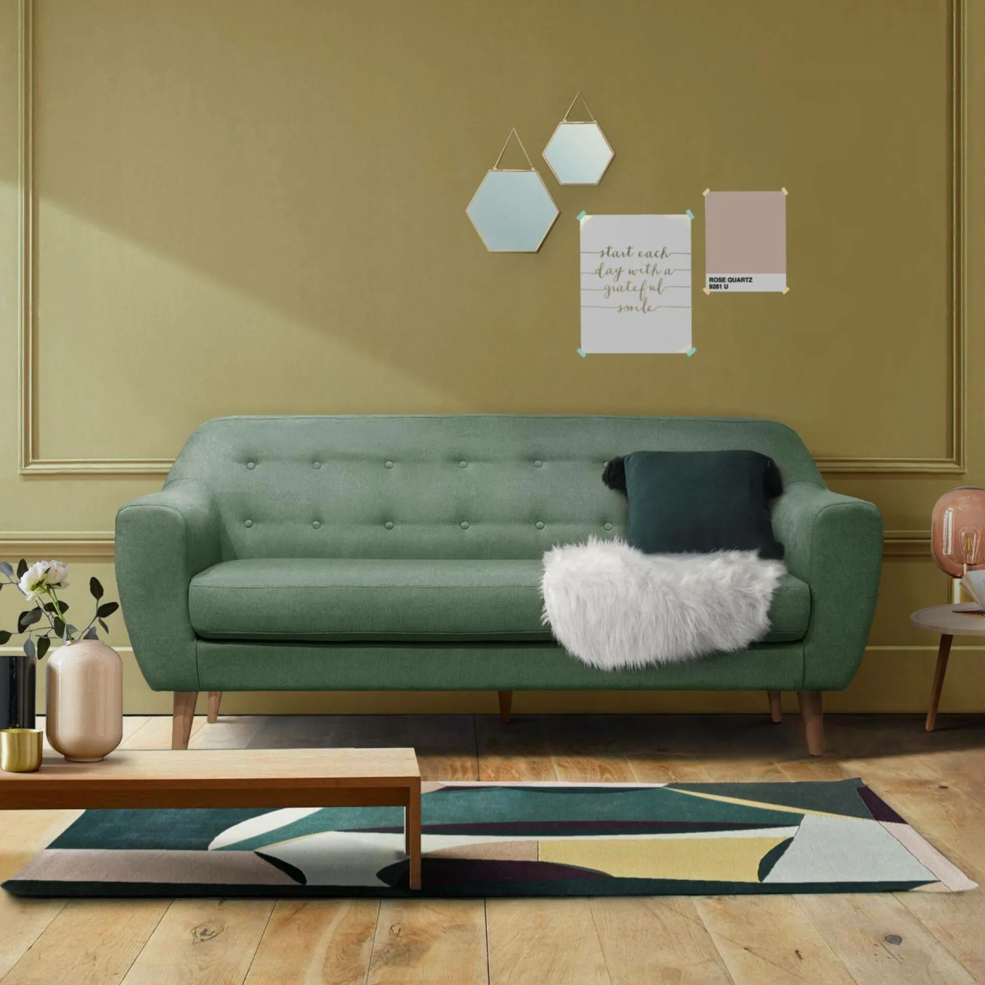 Canapé tissu Agathe - Menthe - 2 places