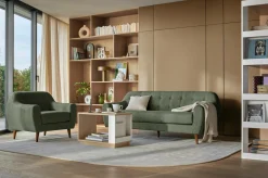 Canapé tissu Agathe - Vert Mousse - 3 places