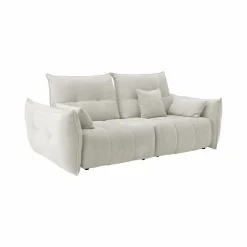 Canapé tissu avance-recule Sacha - Ecru - 3 places