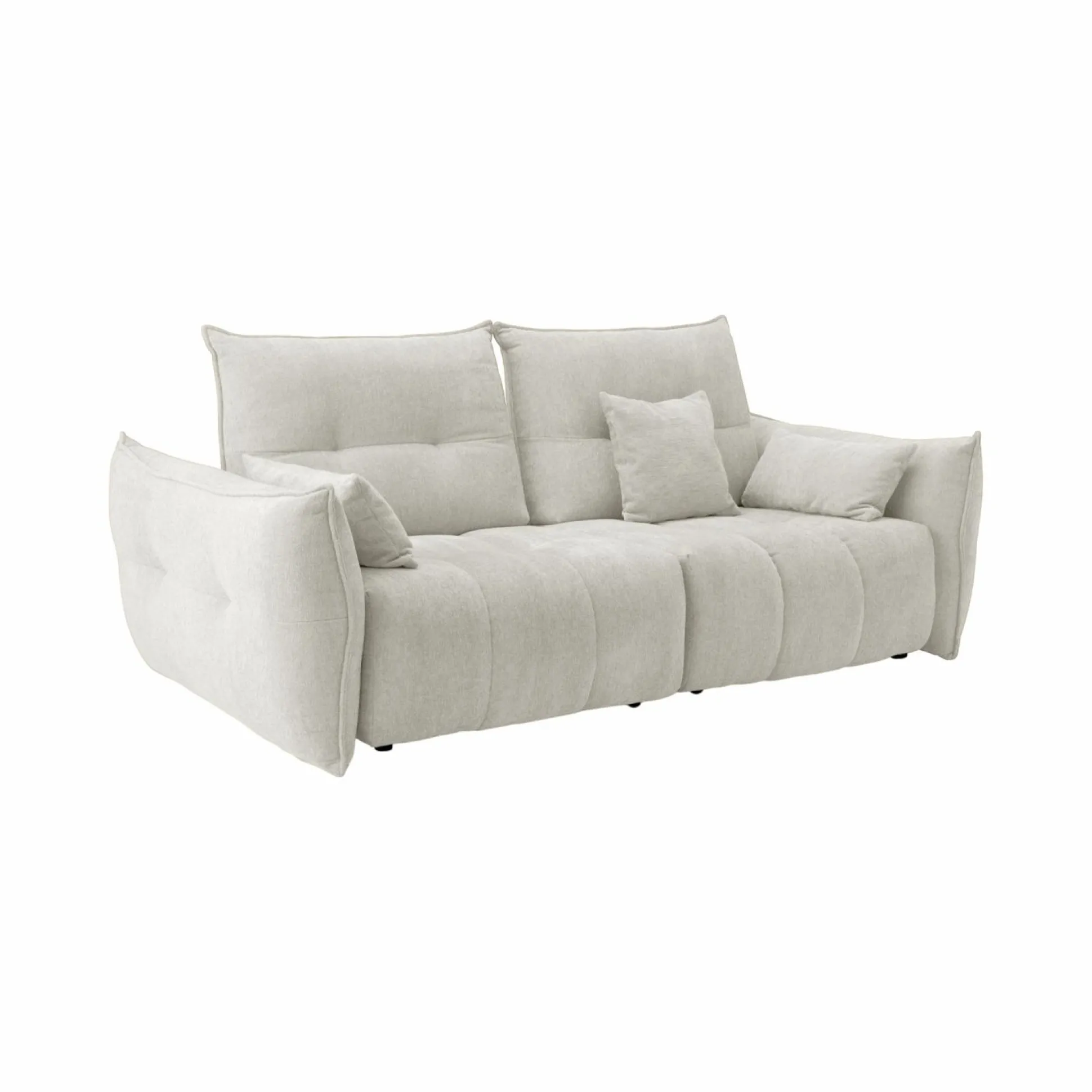 Canapé tissu avance-recule Sacha - Ecru - 3 places