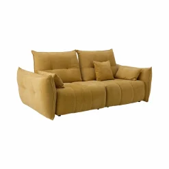 Canapé tissu avance-recule Sacha - Jaune - 3 places