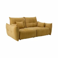 Canapé tissu avance-recule Sacha - Jaune - 3 places