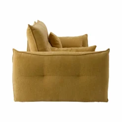 Canapé tissu avance-recule Sacha - Jaune - 3 places