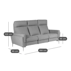 Canapé tissu Boston - Bleu Jean - Grand 3 places