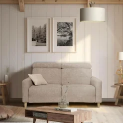 Canapé tissu Chambord - Beige - Grand 2 places