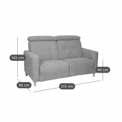 Canapé tissu Chambord - Beige - 3 places