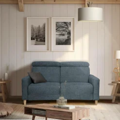 Canapé tissu Chambord - Bleu - 2 places