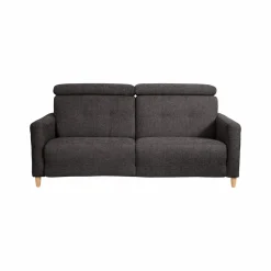 Canapé tissu Chambord - Noir - Grand 2 places