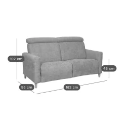 Canapé tissu Chambord - Noir - Grand 2 places