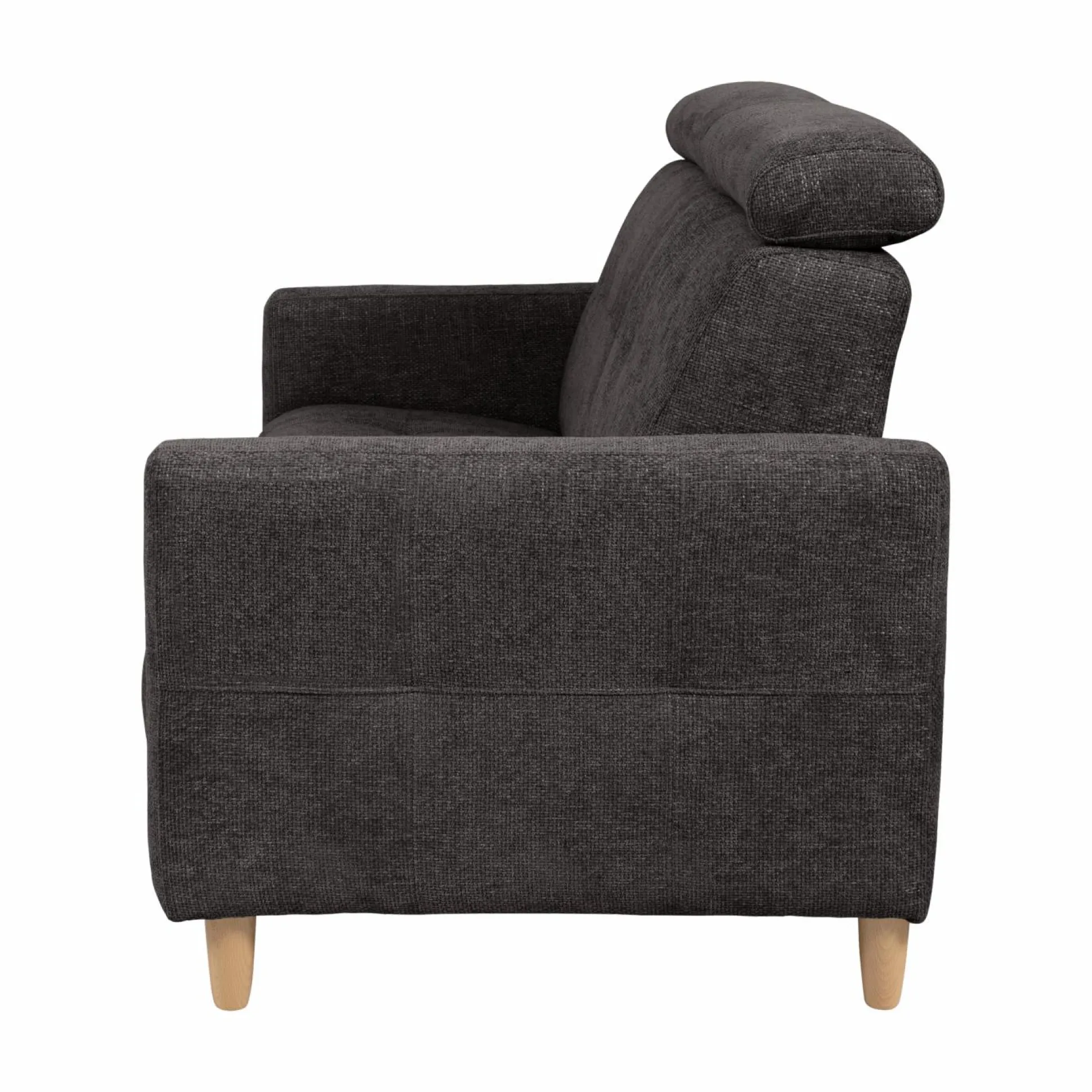 Canapé tissu Chambord - Noir - 3 places