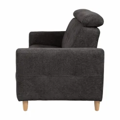 Canapé tissu Chambord - Noir - 2 places