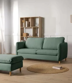 Canapé tissu chenillé Portimo - Vert de gris