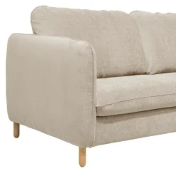 Canapé tissu chenillé Portimo - Ecru