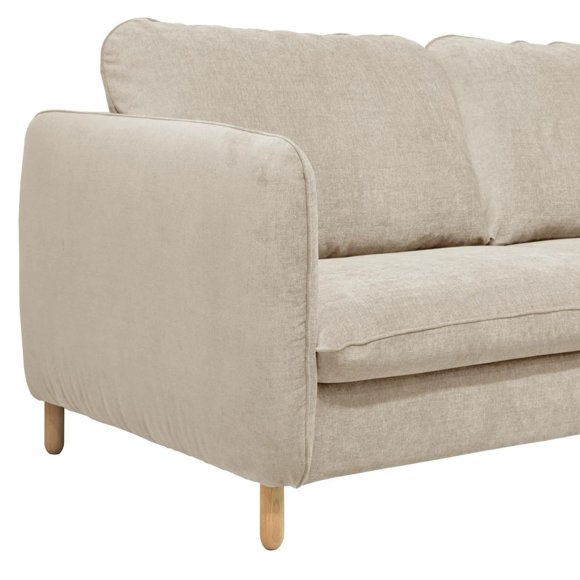 Canapé tissu chenillé Portimo - Ecru