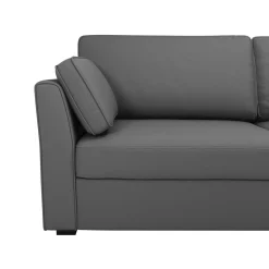 Canapé tissu coton déhoussable Marbella - Gris - 3 places