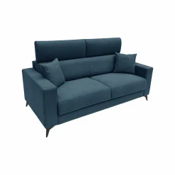 Canapé tissu déhoussable Alden - Bleu - Grand 2 places