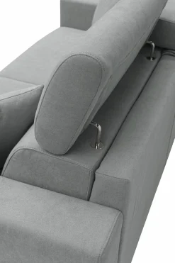 Canapé tissu déhoussable Alden - Gris - Grand 2 places