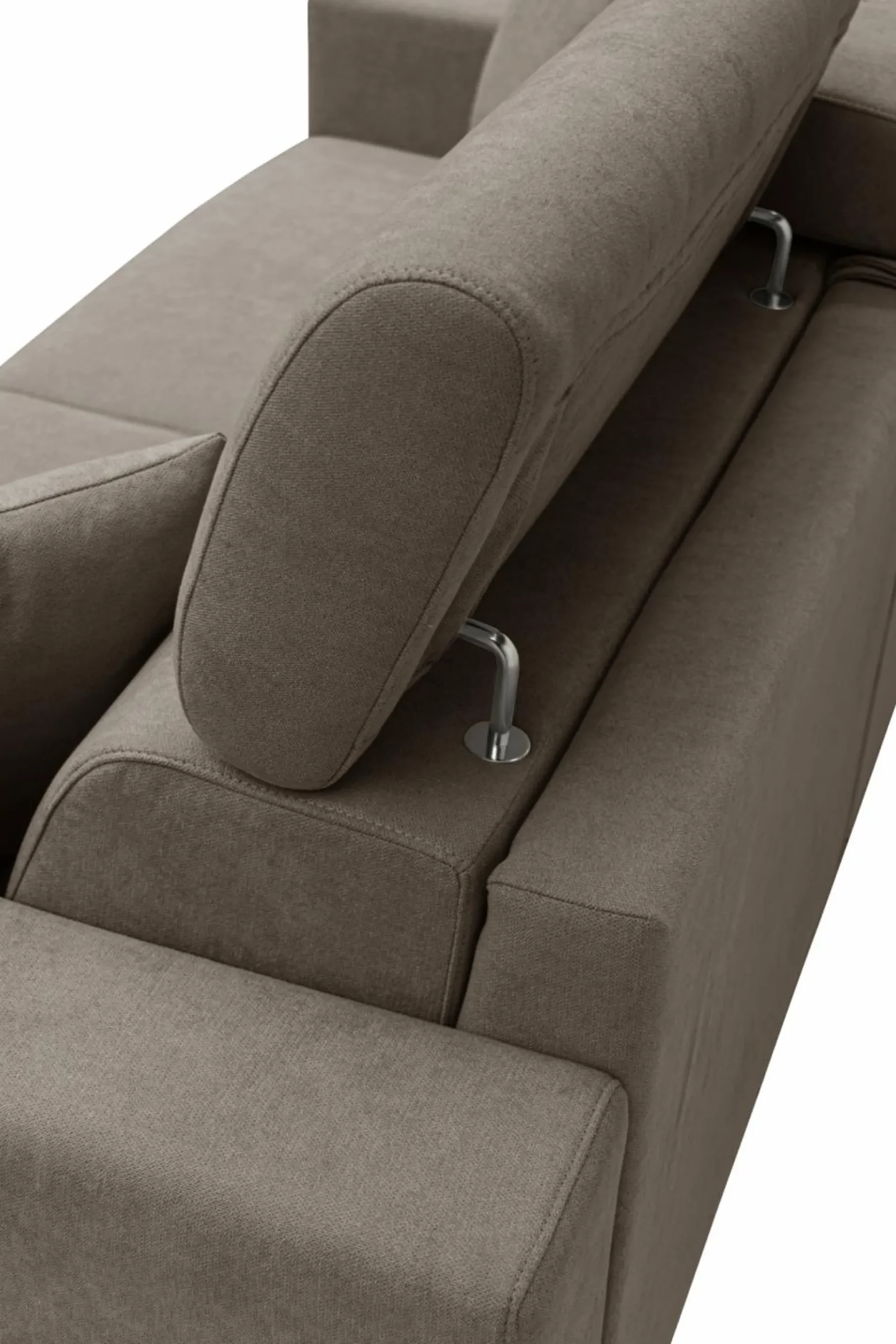 Canapé tissu déhoussable Alden - Taupe - Grand 3 places