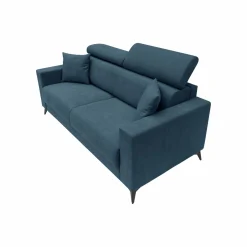 Canapé tissu déhoussable Alden - Bleu - Grand 3 places