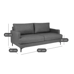 Canapé tissu déhoussable Merlin - Beige - 3 places