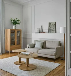 Canapé tissu déhoussable Merlin - Beige - 2 places