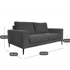 Canapé tissu déhoussable Morgan - Vert Forêt - 2 places