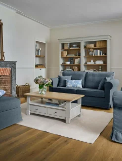 Canapé tissu déhoussable Naxos - Bleu - 2 places