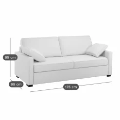 Canapé tissu déhoussable Oslo - Graphite - 3 places