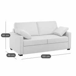 Canapé tissu déhoussable Oslo - Graphite - 2 places