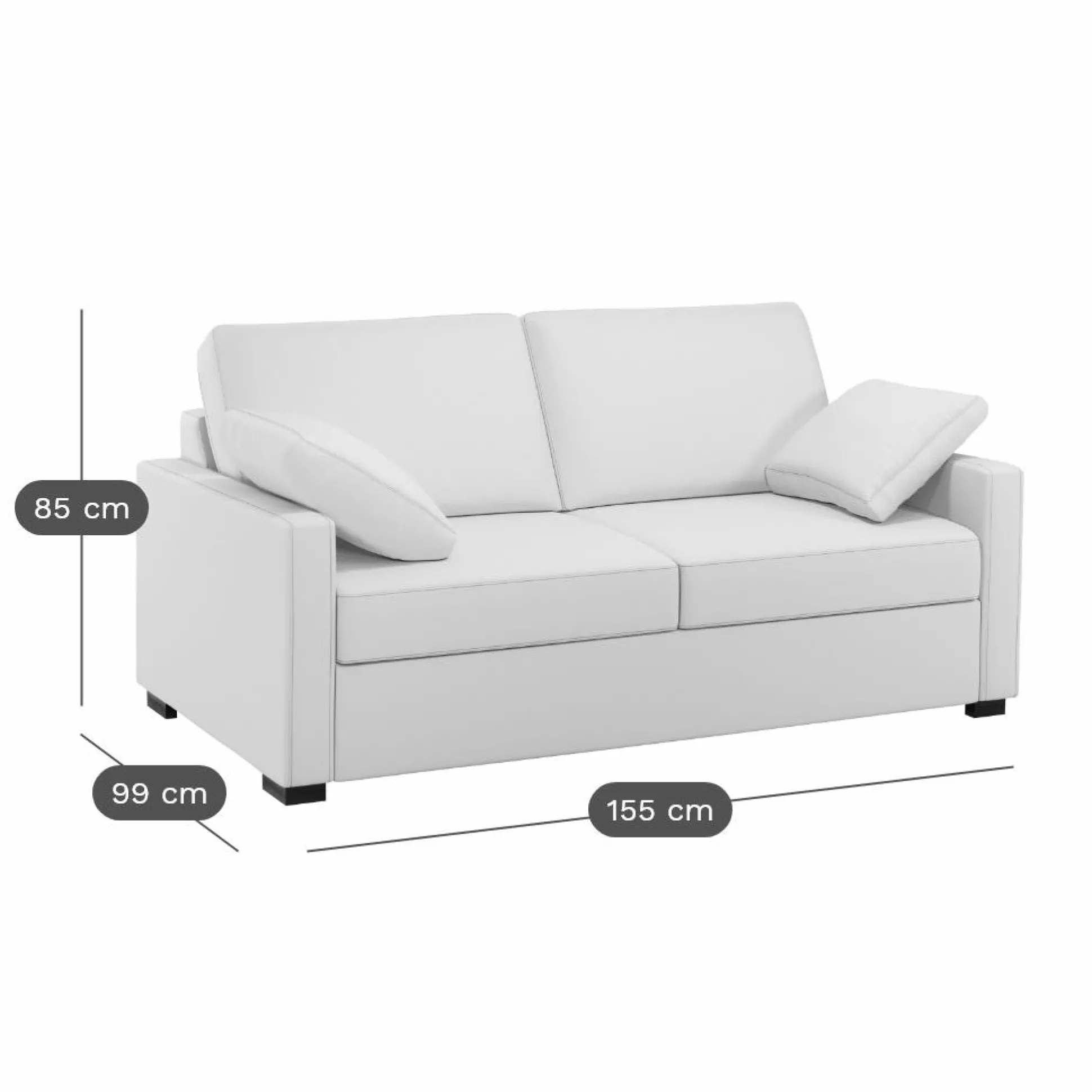 Canapé tissu déhoussable Oslo - Graphite - 2 places