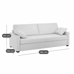 Canapé tissu déhoussable Oslo - Graphite - 4 places