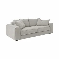 Canapé tissu effet lin Martin - Beige - 3 places